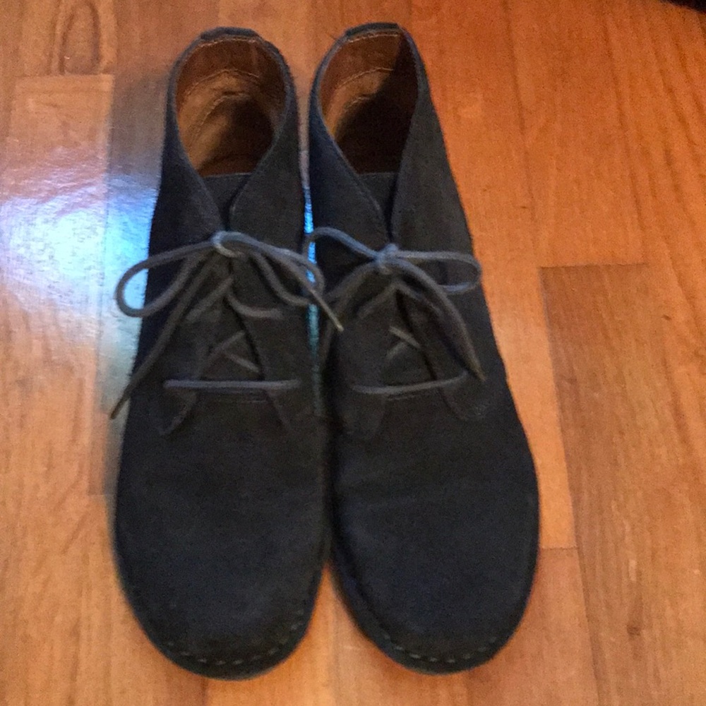 Blue suede lace up boots by Naturalizer